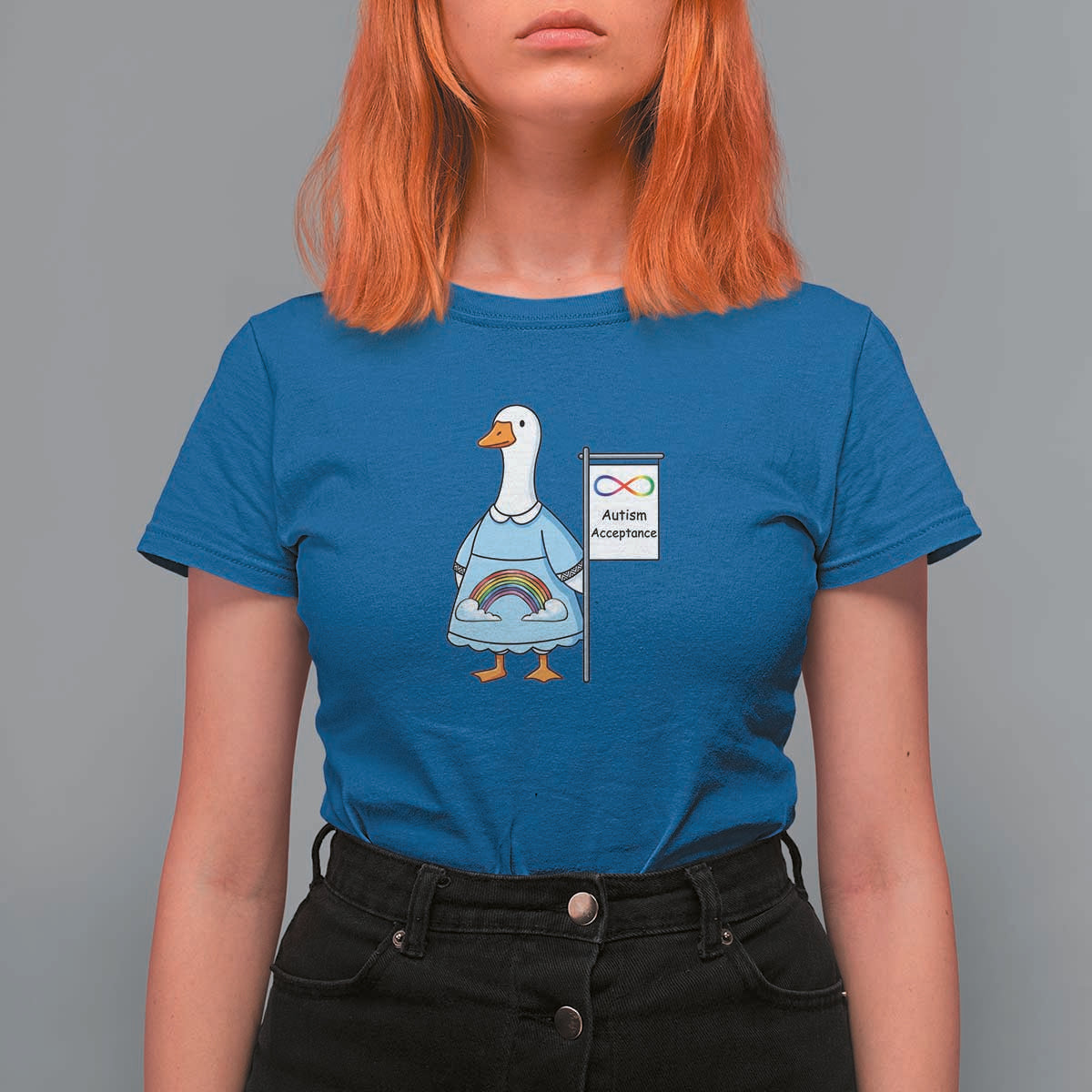 Autism Acceptance T Shirt For Women Neurodivergent Awareness Silly Goose Support