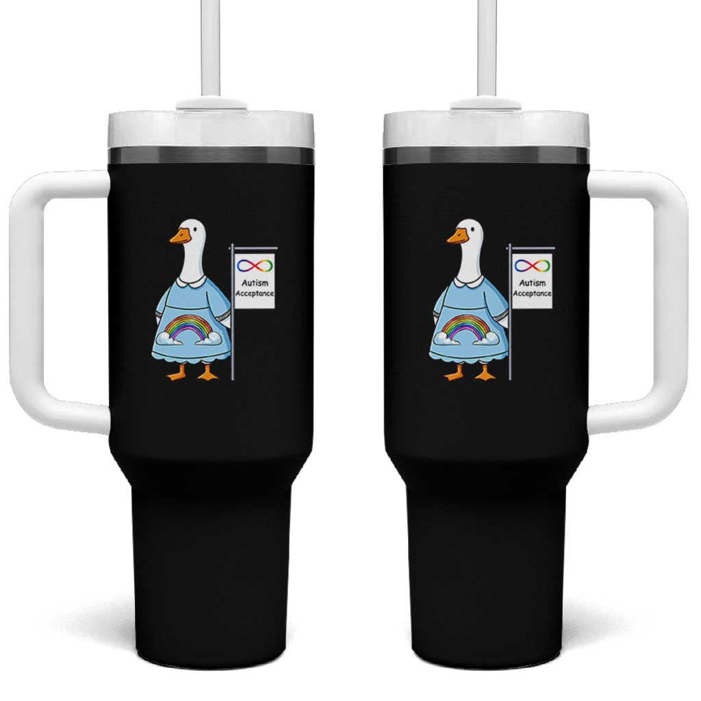 Autism Acceptance Tumbler With Handle Neurodivergent Awareness Silly Goose Support