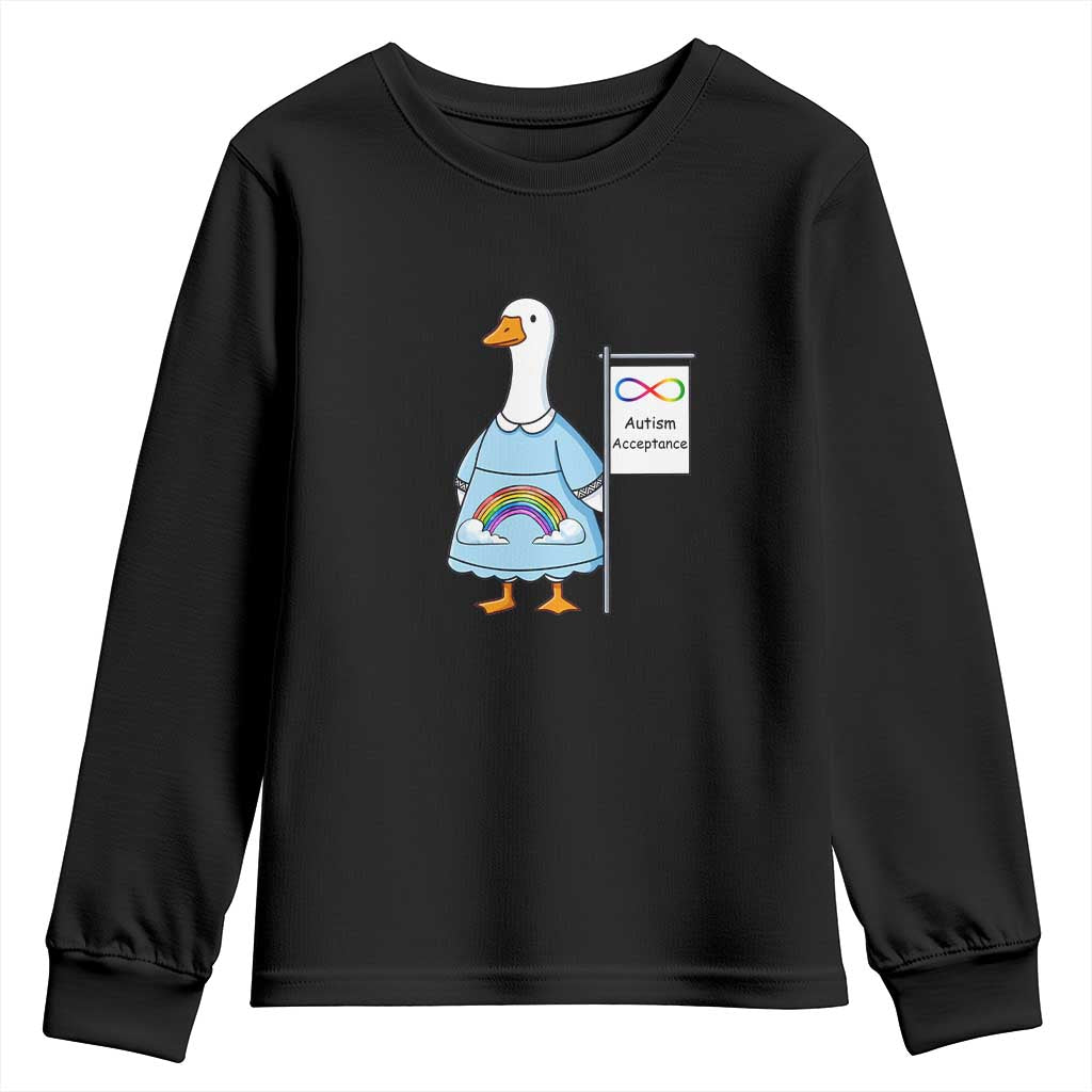 Autism Acceptance Youth Sweatshirt Neurodivergent Awareness Silly Goose Support