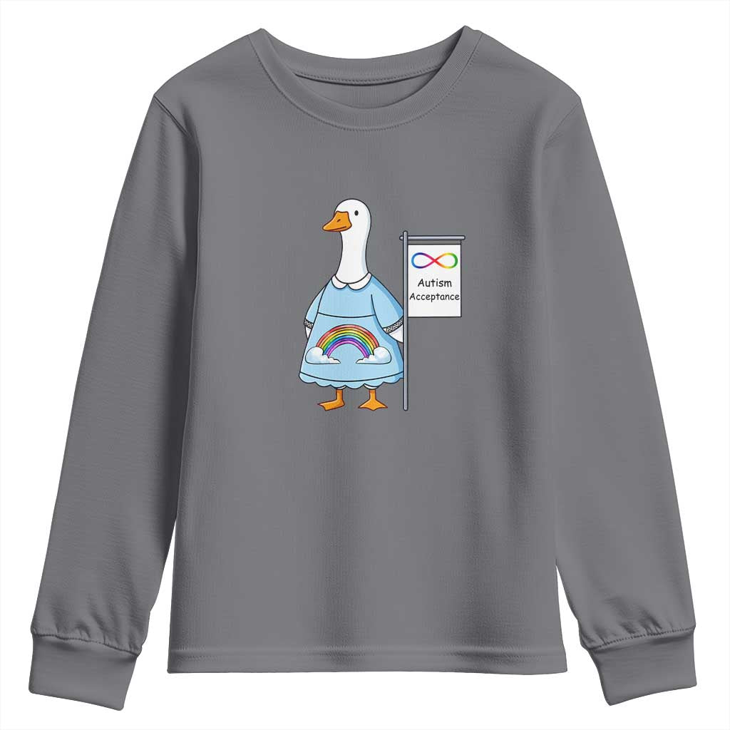Autism Acceptance Youth Sweatshirt Neurodivergent Awareness Silly Goose Support