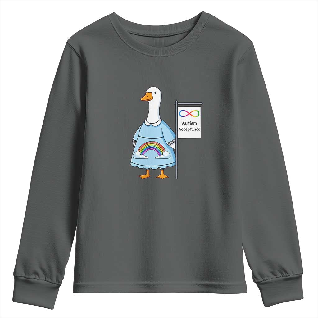 Autism Acceptance Youth Sweatshirt Neurodivergent Awareness Silly Goose Support