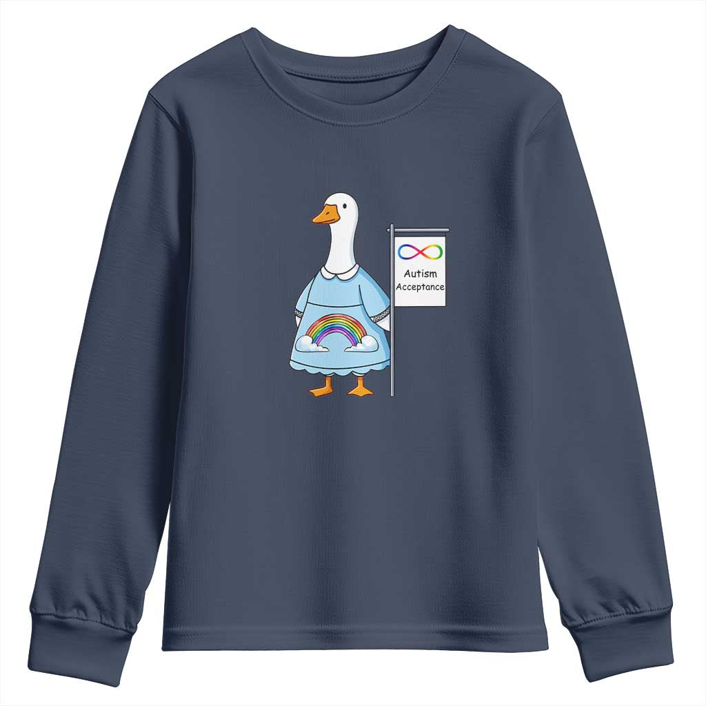 Autism Acceptance Youth Sweatshirt Neurodivergent Awareness Silly Goose Support