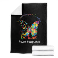 Autism Acceptance Throw Blanket In A World Where You Can Be Anything Be Kind Butterfly Puzzle