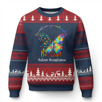 Autism Acceptance Ugly Christmas Sweater In A World Where You Can Be Anything Be Kind Butterfly Puzzle