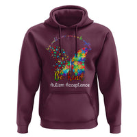 Autism Acceptance Hoodie In A World Where You Can Be Anything Be Kind Butterfly Puzzle