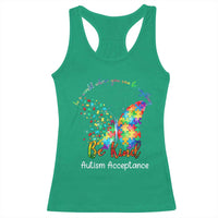 Autism Acceptance Racerback Tank Top In A World Where You Can Be Anything Be Kind Butterfly Puzzle