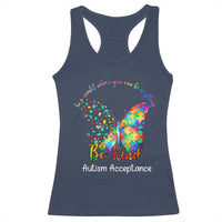 Autism Acceptance Racerback Tank Top In A World Where You Can Be Anything Be Kind Butterfly Puzzle