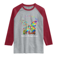 Autism Acceptance Raglan Shirt In A World Where You Can Be Anything Be Kind Butterfly Puzzle