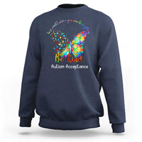 Autism Acceptance Sweatshirt In A World Where You Can Be Anything Be Kind Butterfly Puzzle
