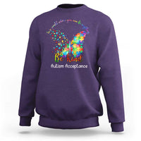 Autism Acceptance Sweatshirt In A World Where You Can Be Anything Be Kind Butterfly Puzzle