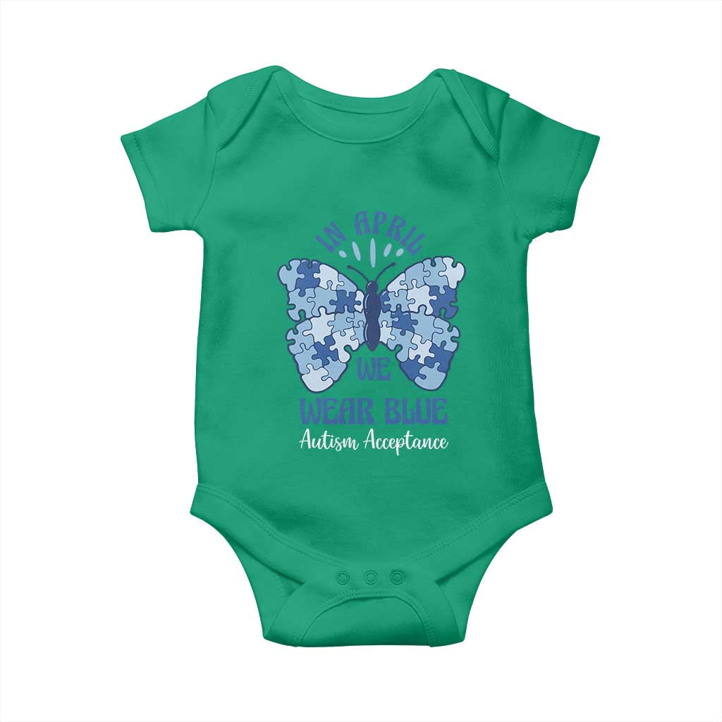 Autism Acceptance Baby Onesie In April We Wear Blue Special Education Teacher