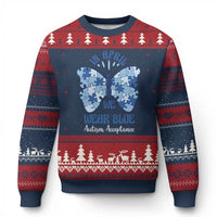 Autism Acceptance Ugly Christmas Sweater In April We Wear Blue Special Education Teacher