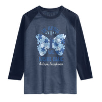 Autism Acceptance Raglan Shirt In April We Wear Blue Special Education Teacher