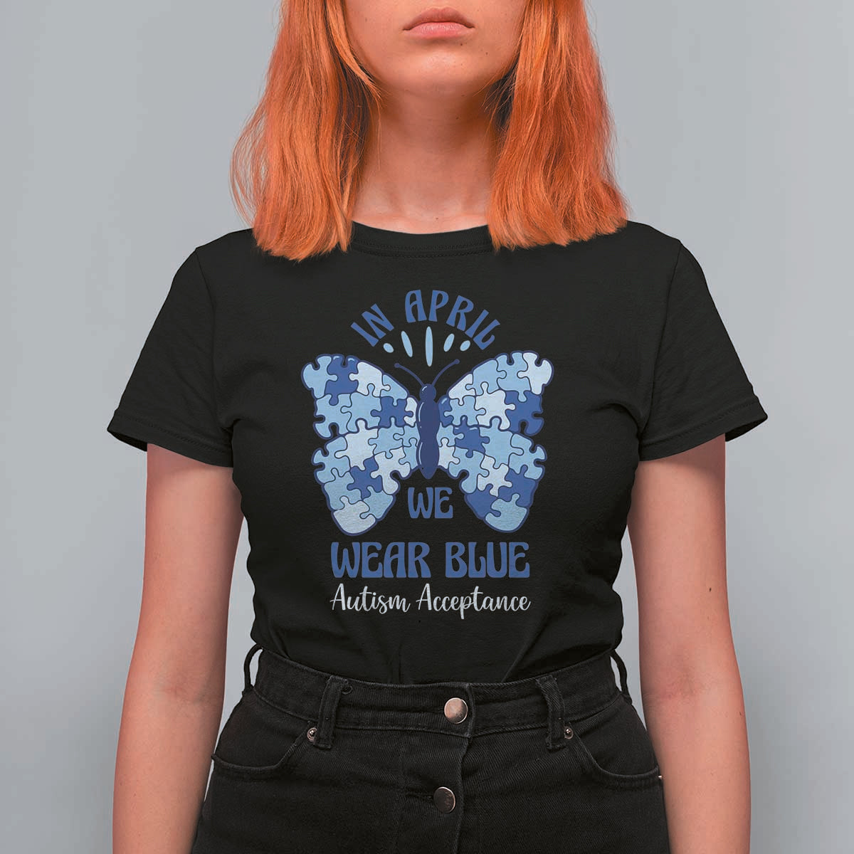 Autism Acceptance T Shirt For Women In April We Wear Blue Special Education Teacher