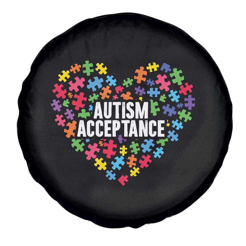 Autism Acceptance Spare Tire Cover Love Heart Puzzle Piece Gift