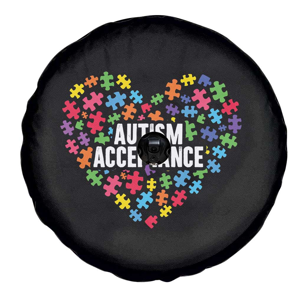 Autism Acceptance Spare Tire Cover Love Heart Puzzle Piece Gift