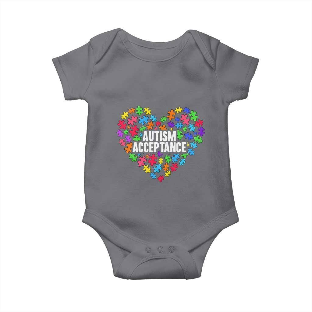 Autism Acceptance Baby Onesie Love Heart Puzzle Piece Gift