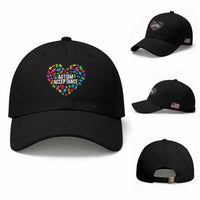 Autism Acceptance Baseball Cap Love Heart Puzzle Piece Gift