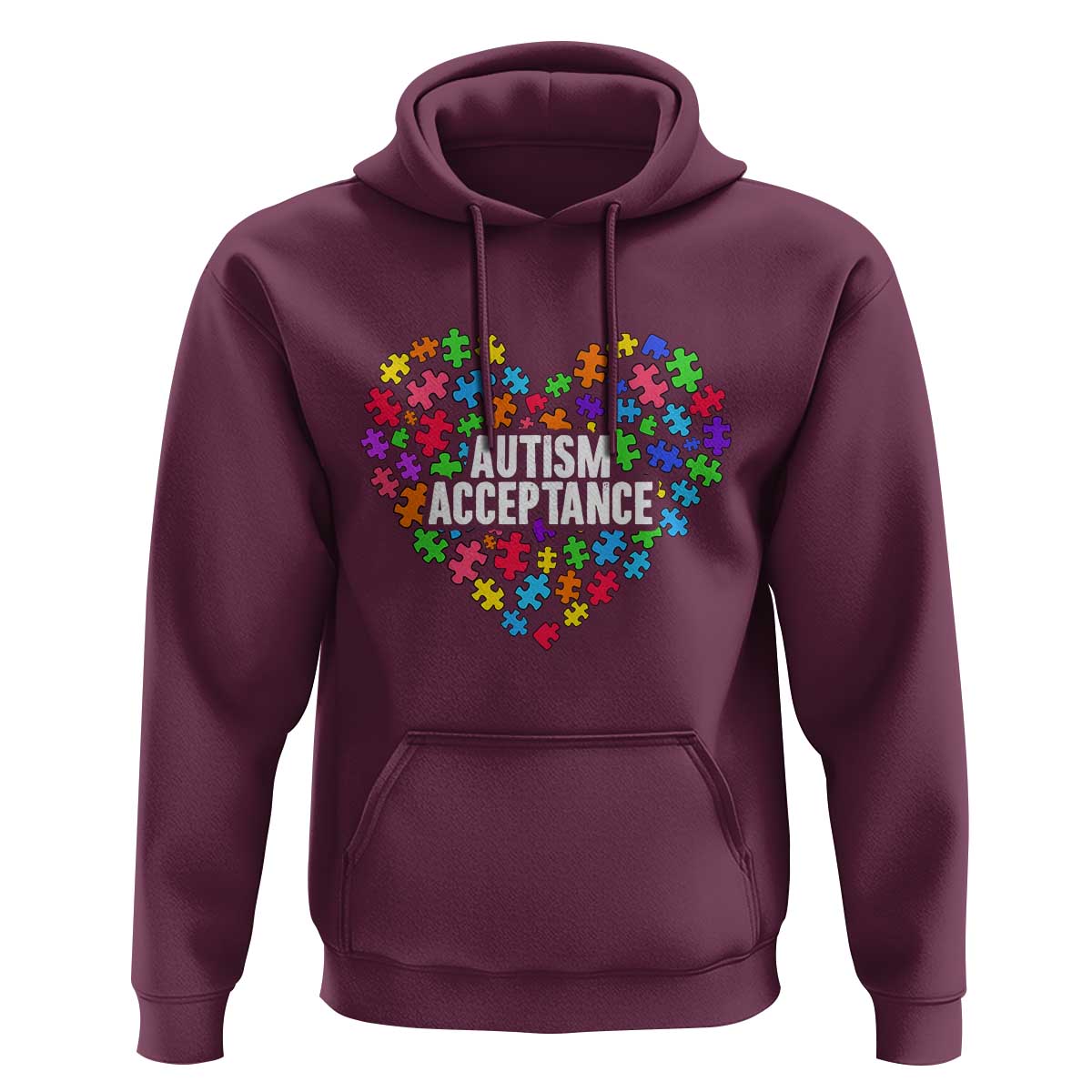 Autism Acceptance Hoodie Love Heart Puzzle Piece Gift