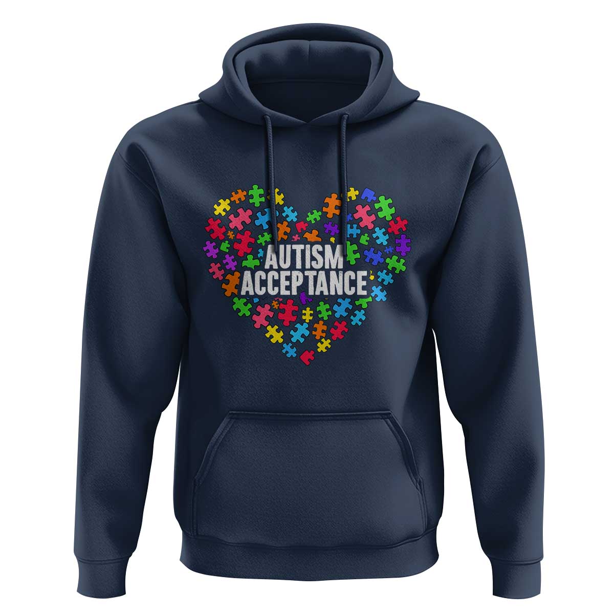 Autism Acceptance Hoodie Love Heart Puzzle Piece Gift