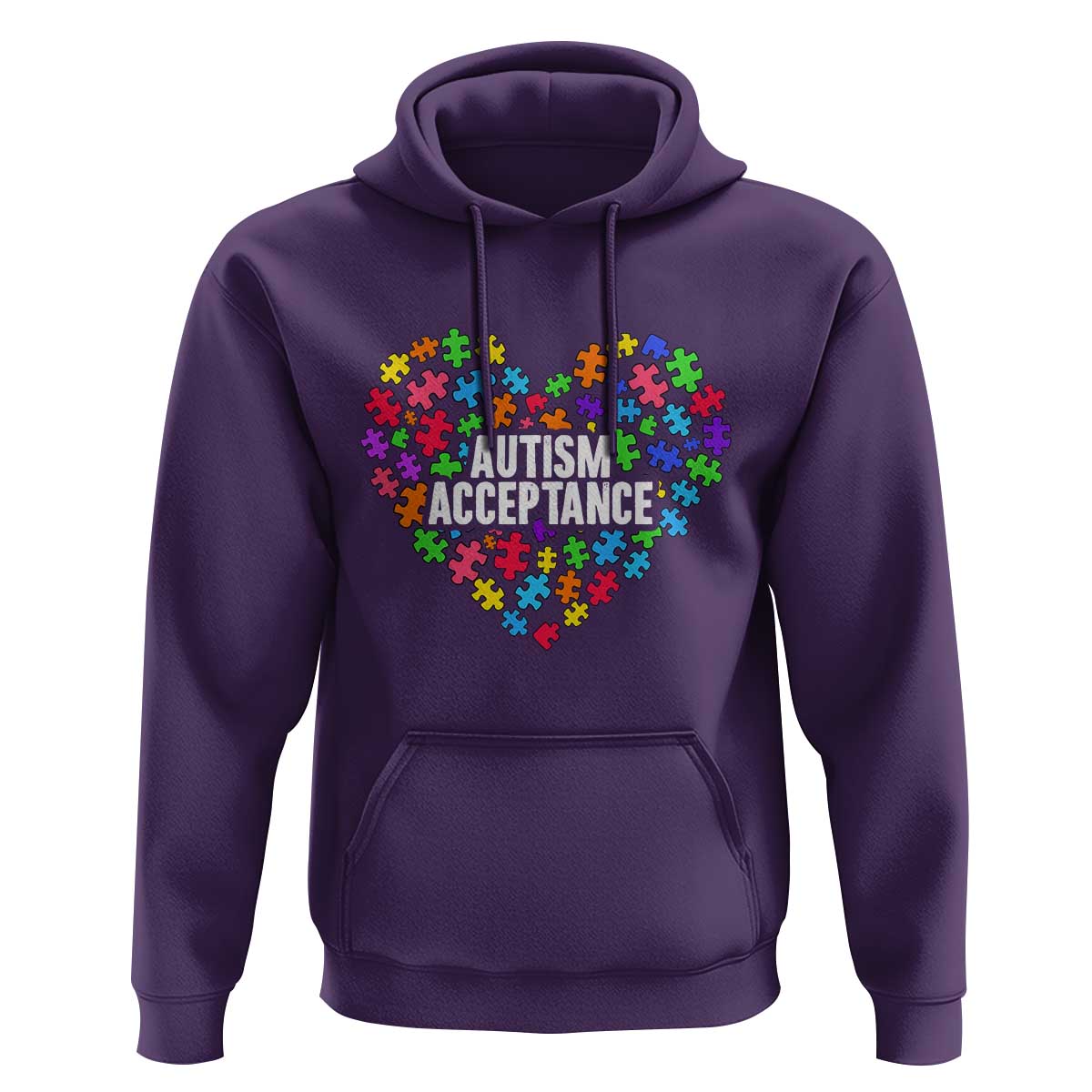 Autism Acceptance Hoodie Love Heart Puzzle Piece Gift