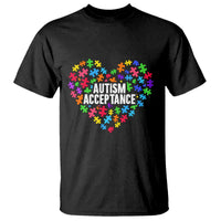 Autism Acceptance T Shirt Love Heart Puzzle Piece Gift