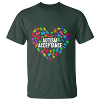 Autism Acceptance T Shirt Love Heart Puzzle Piece Gift
