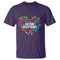 Autism Acceptance T Shirt Love Heart Puzzle Piece Gift