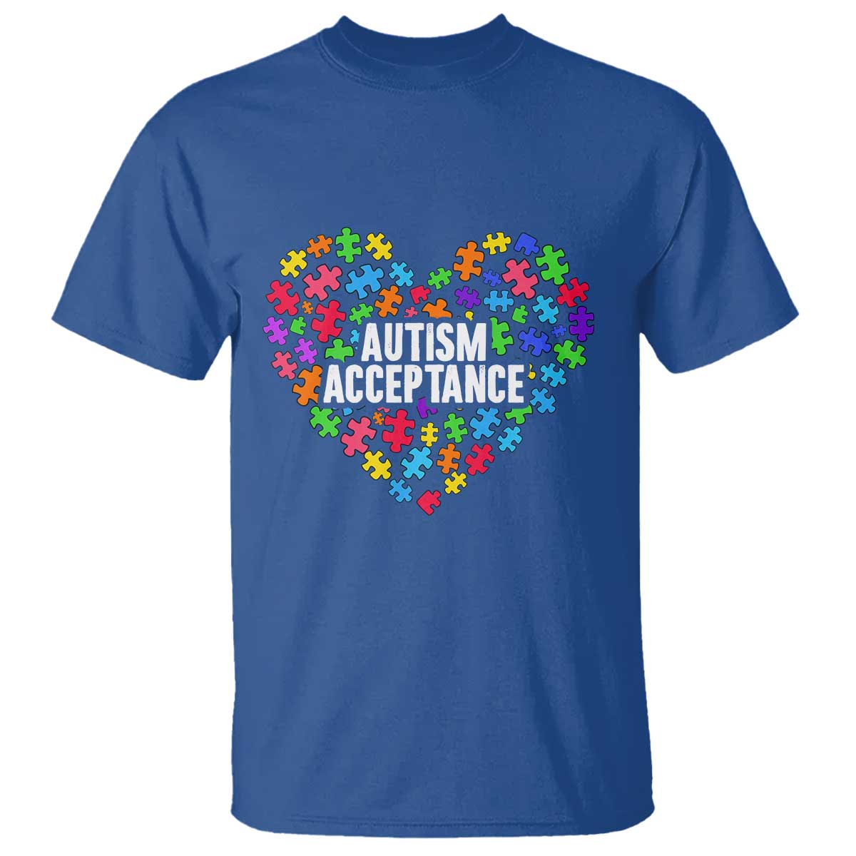 Autism Acceptance T Shirt Love Heart Puzzle Piece Gift