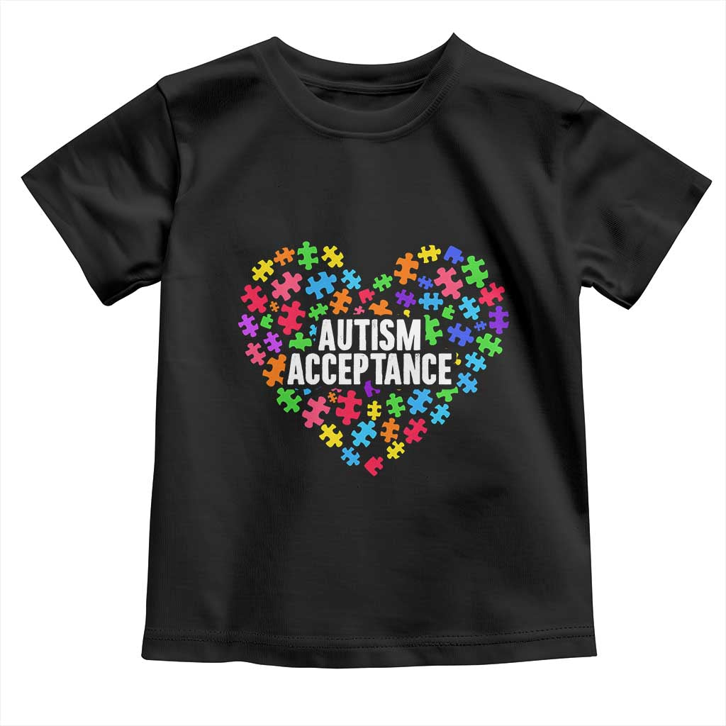 Autism Acceptance Toddler T Shirt Love Heart Puzzle Piece Gift