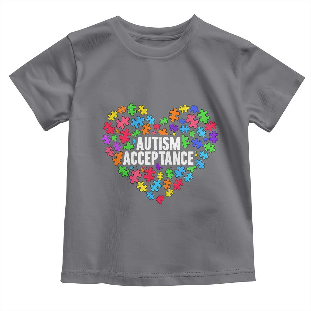 Autism Acceptance Toddler T Shirt Love Heart Puzzle Piece Gift