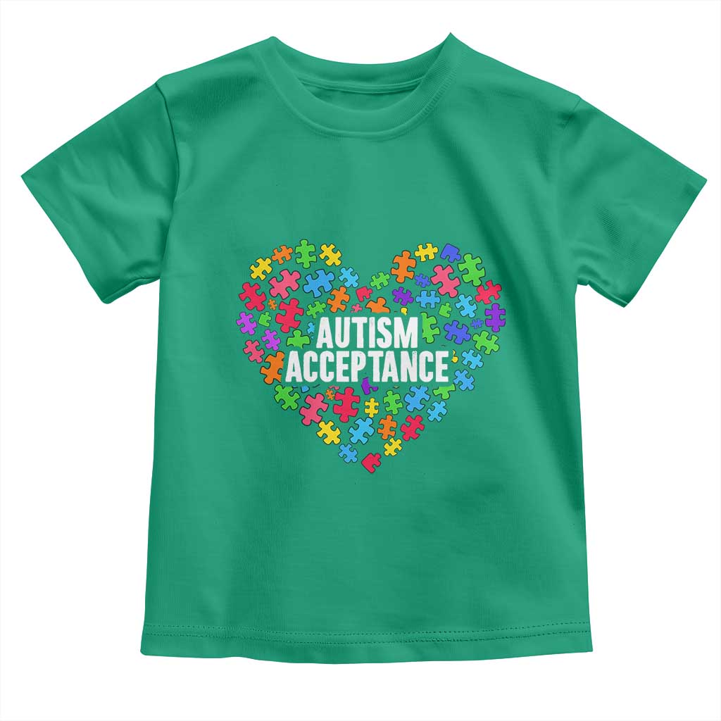 Autism Acceptance Toddler T Shirt Love Heart Puzzle Piece Gift