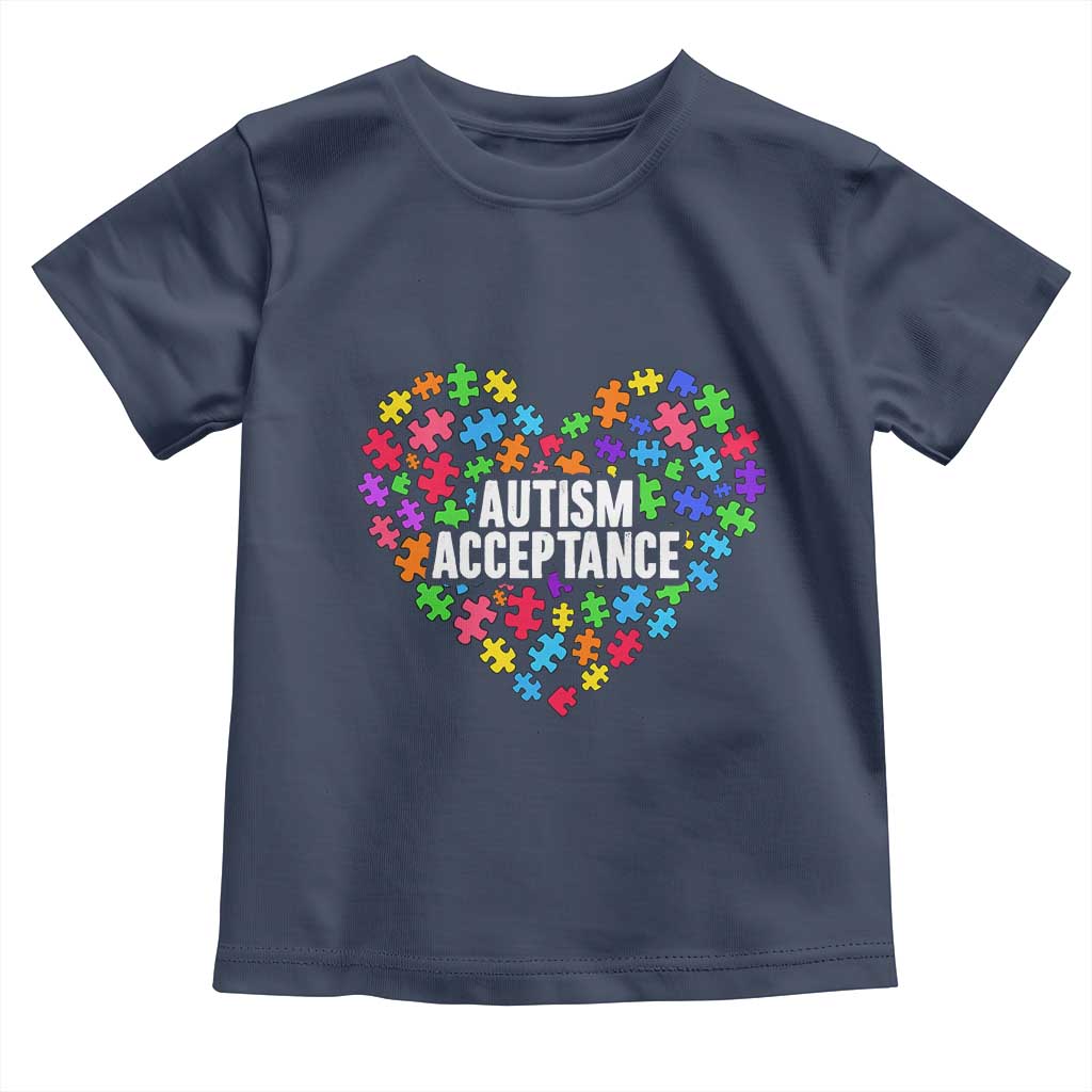 Autism Acceptance Toddler T Shirt Love Heart Puzzle Piece Gift