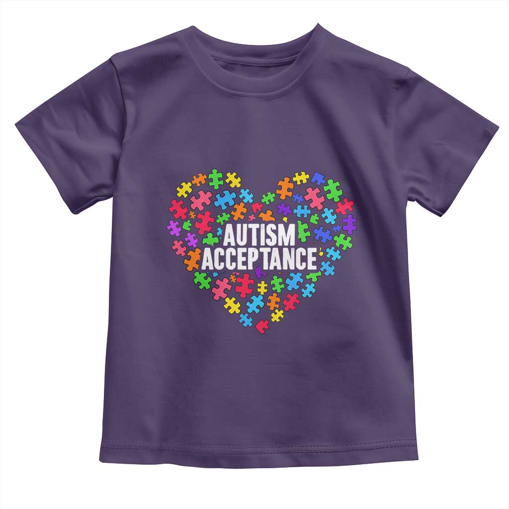 Autism Acceptance Toddler T Shirt Love Heart Puzzle Piece Gift