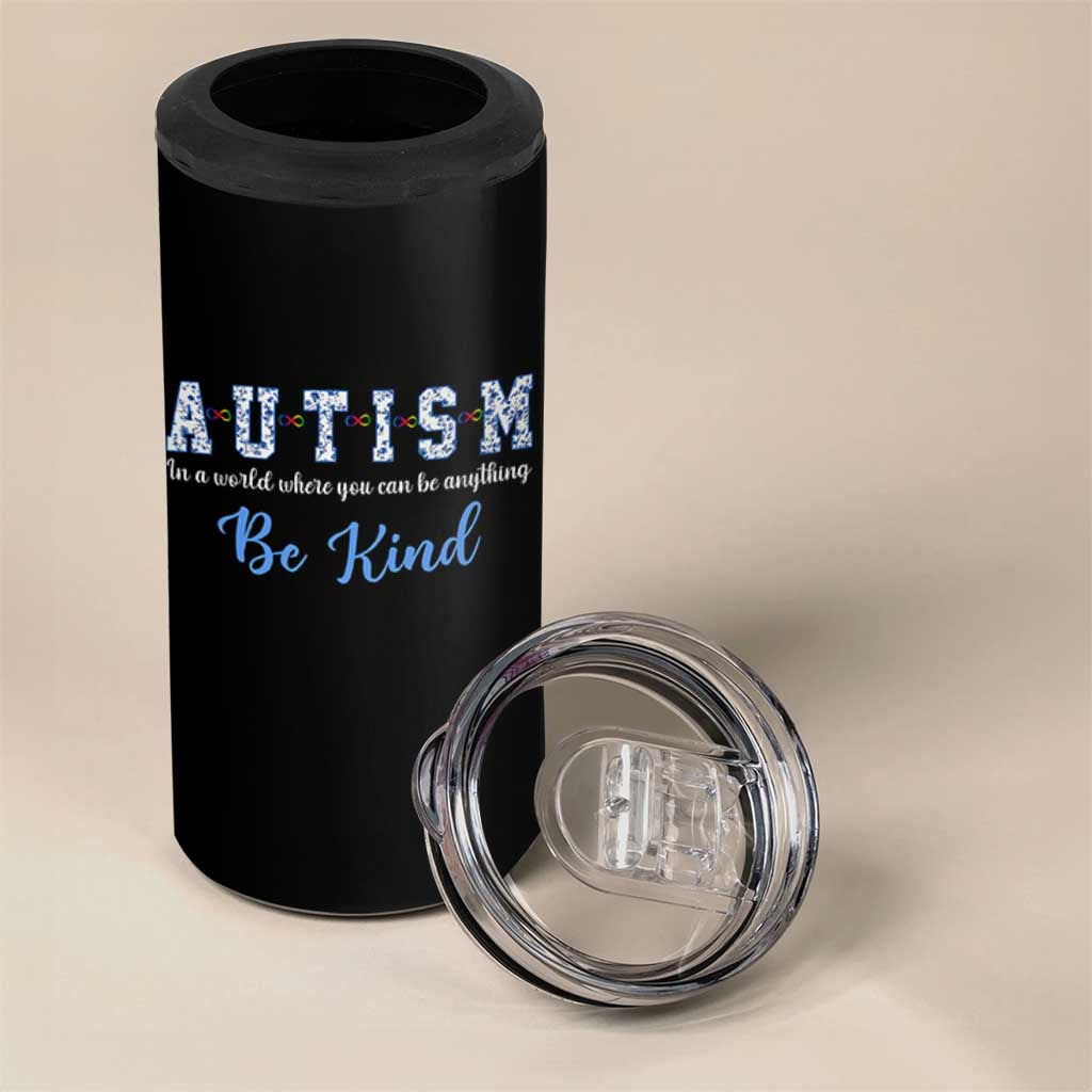 Autism Awareness 4 in 1 Can Cooler Tumbler Neurodivergent Pride Infinity Symbol Support