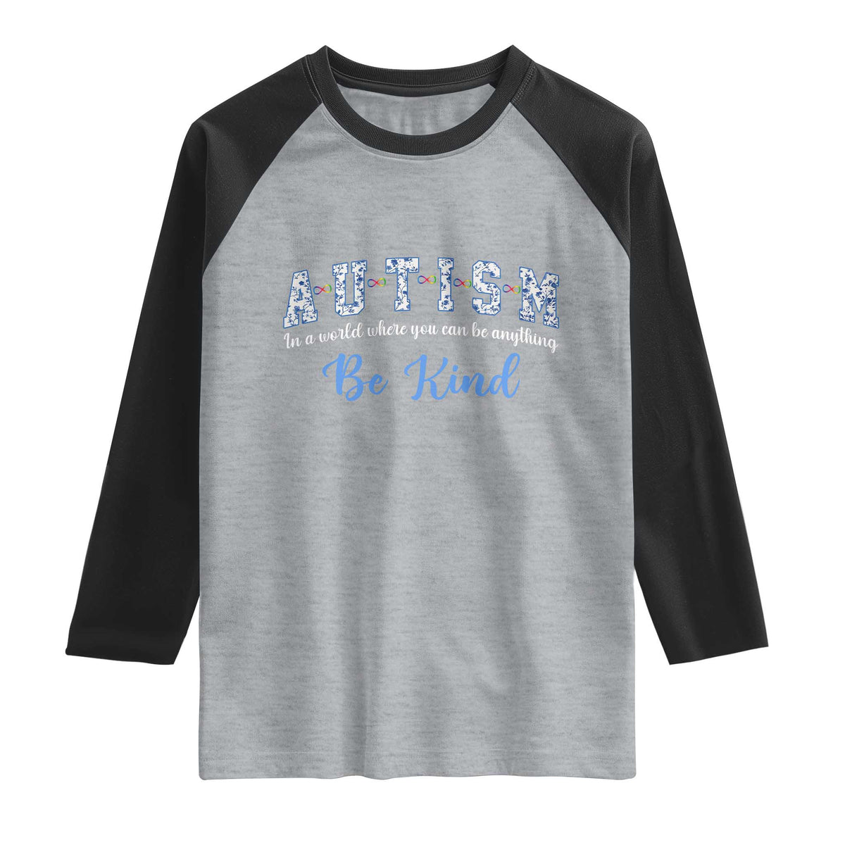 Autism Awareness Raglan Shirt Neurodivergent Pride Infinity Symbol Support