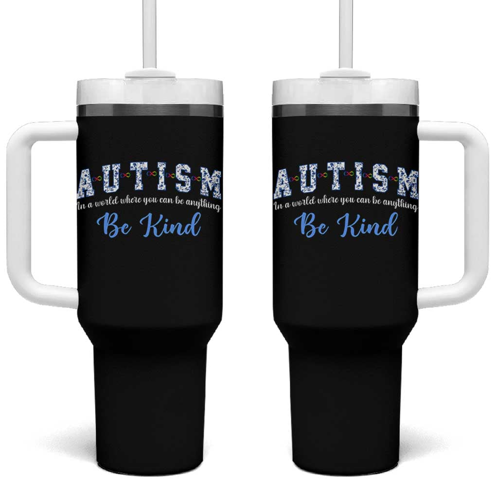 Autism Awareness Tumbler With Handle Neurodivergent Pride Infinity Symbol Support