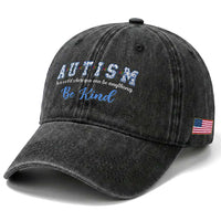 Autism Awareness Washed Cotton Baseball Cap Neurodivergent Pride Infinity Symbol Support