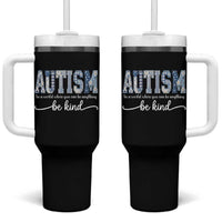Autism Acceptance Tumbler With Handle In A World Where You Can Be Anything Be Kind