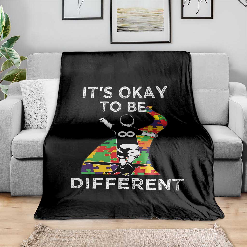 Autism Acceptance Throw Blanket It's Okay To Be Different