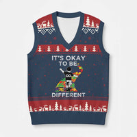 Autism Acceptance V-Neck Knit Sweater Vest It's Okay To Be Different