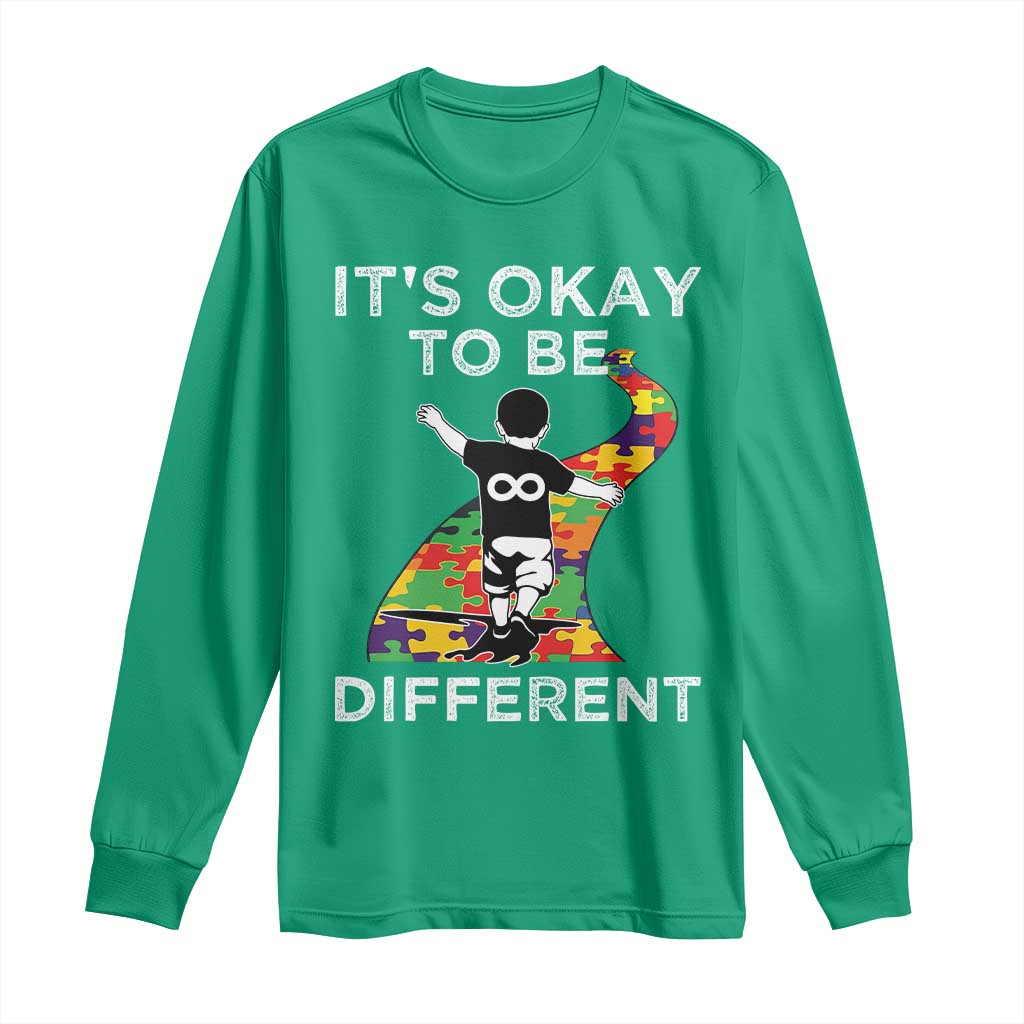 Autism Acceptance Long Sleeve Shirt It's Okay To Be Different