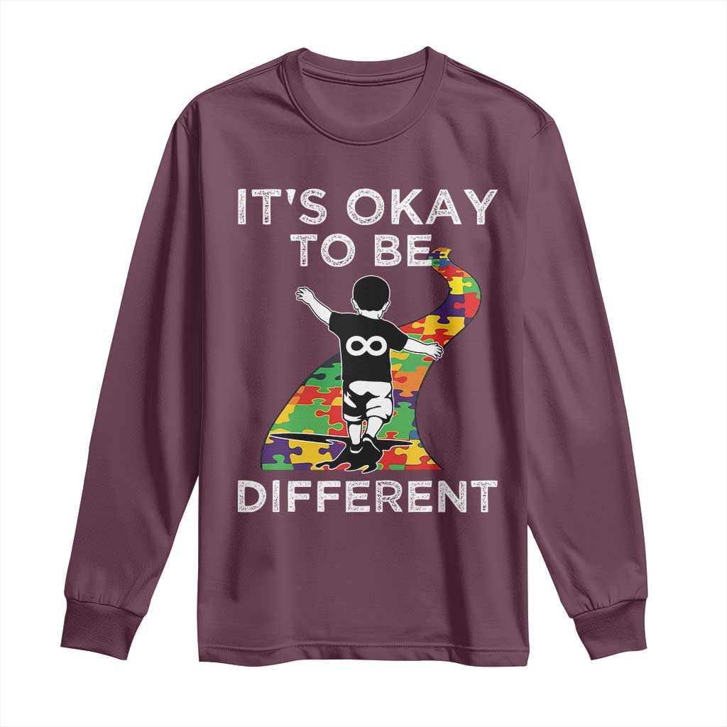 Autism Acceptance Long Sleeve Shirt It's Okay To Be Different