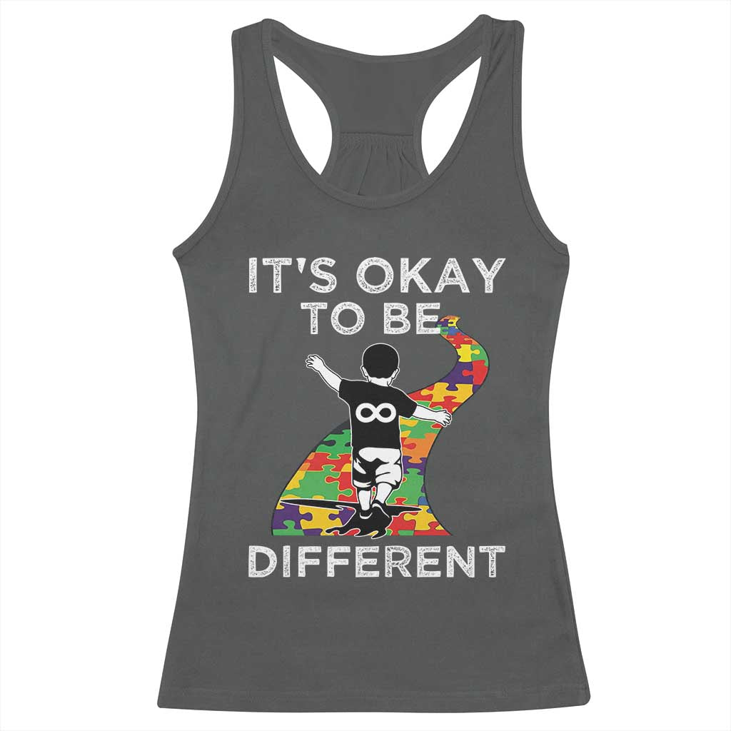 Autism Acceptance Racerback Tank Top It's Okay To Be Different