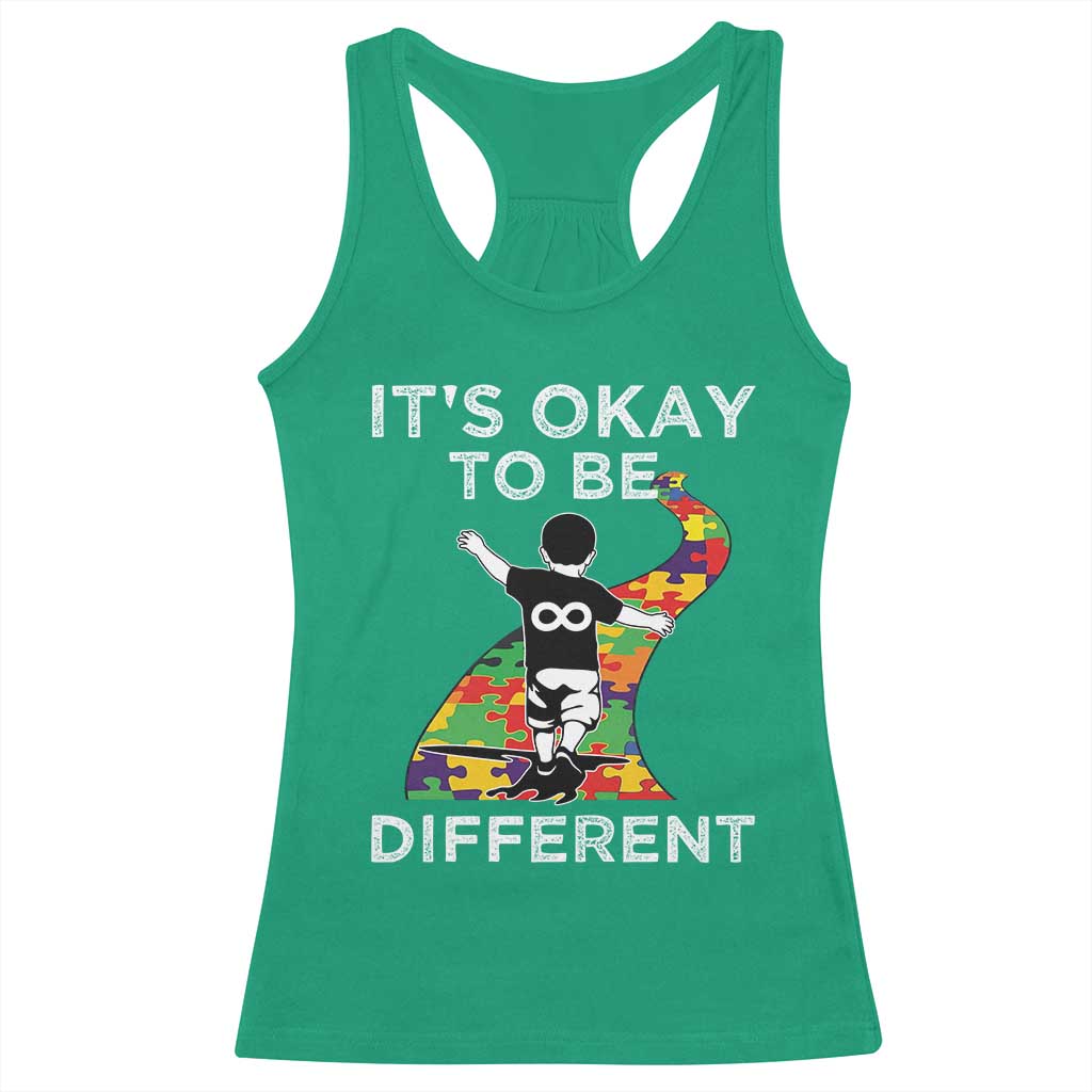 Autism Acceptance Racerback Tank Top It's Okay To Be Different