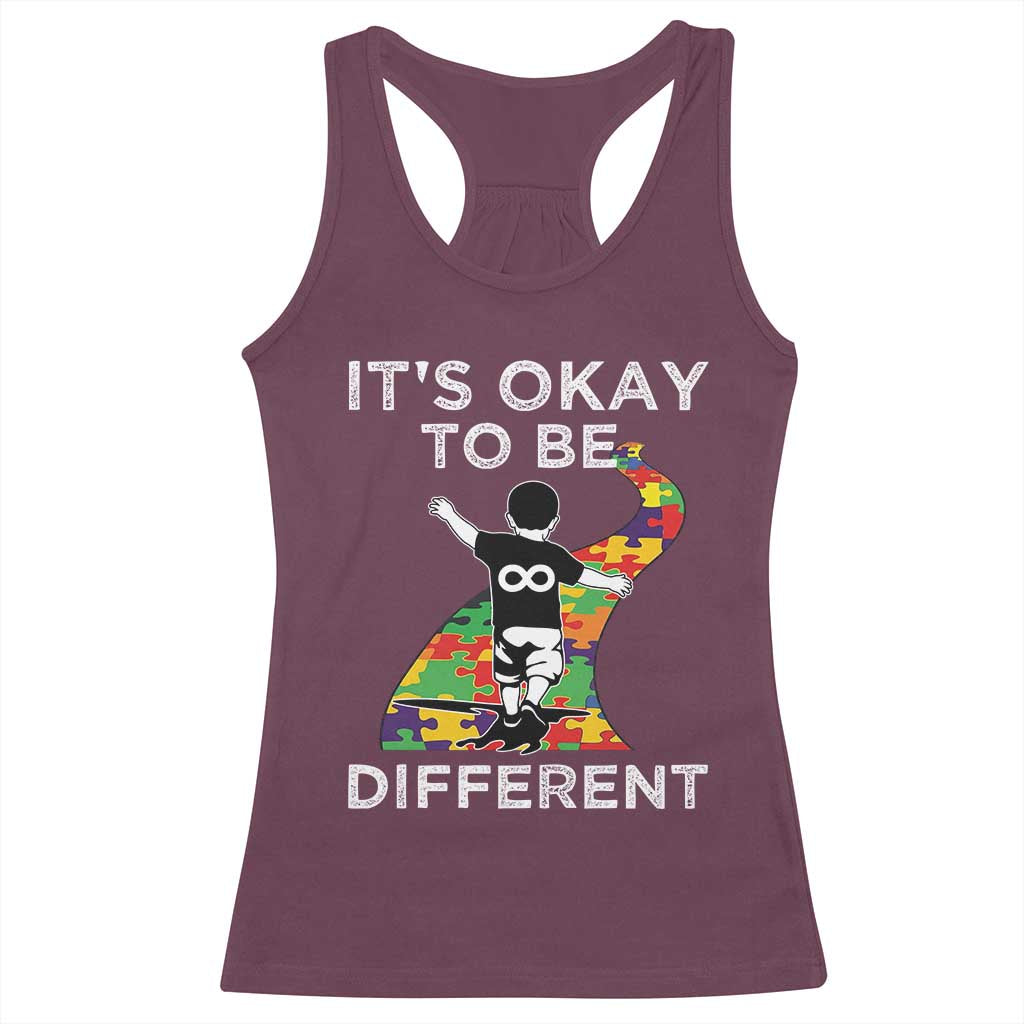Autism Acceptance Racerback Tank Top It's Okay To Be Different