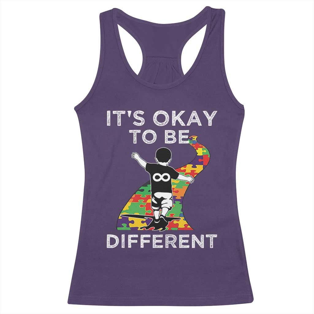 Autism Acceptance Racerback Tank Top It's Okay To Be Different
