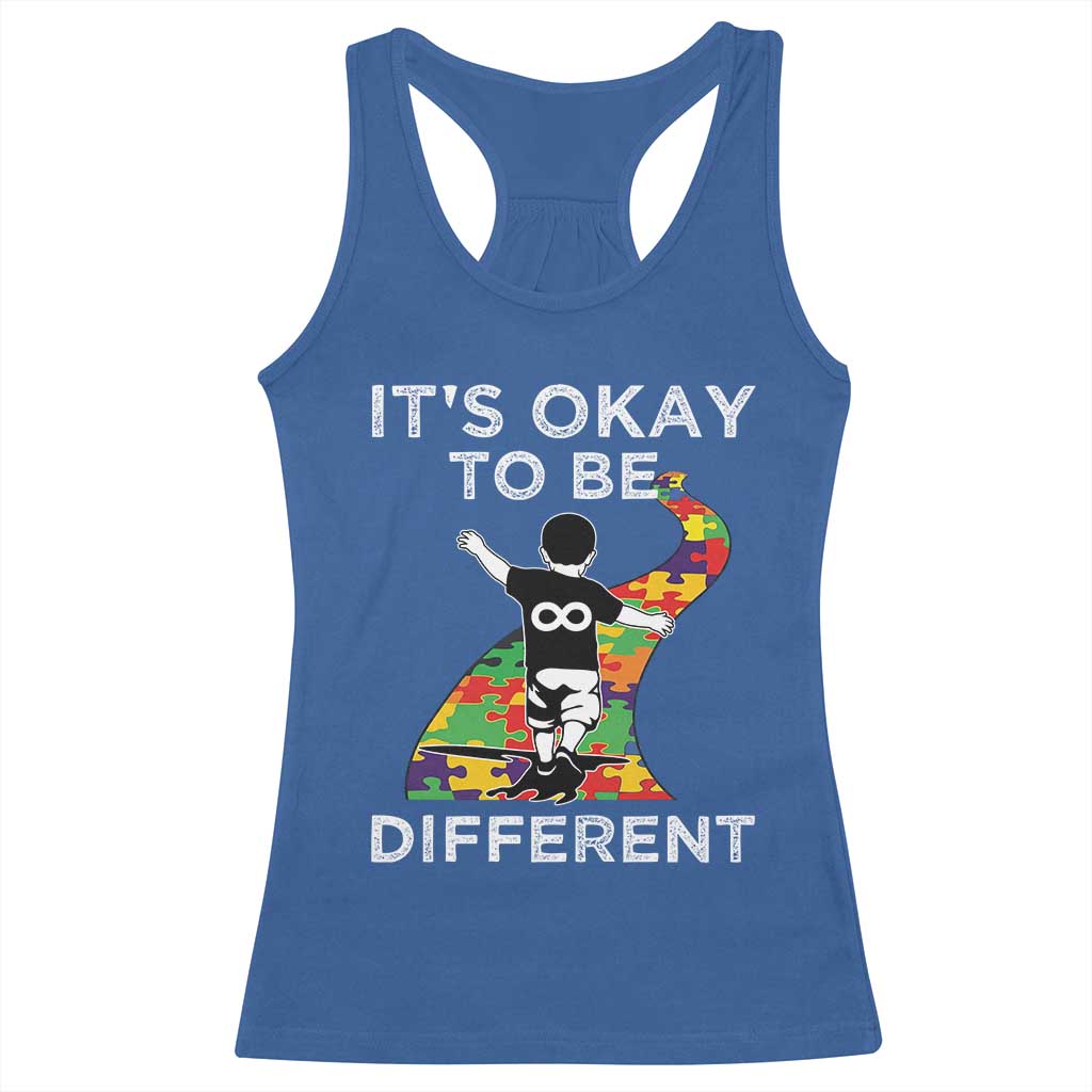Autism Acceptance Racerback Tank Top It's Okay To Be Different