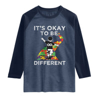 Autism Acceptance Raglan Shirt It's Okay To Be Different