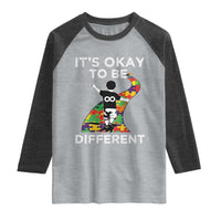 Autism Acceptance Raglan Shirt It's Okay To Be Different